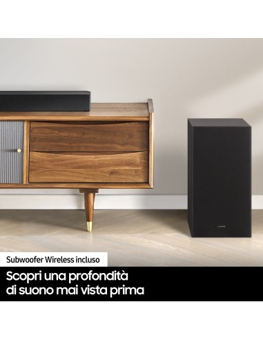 Samsung Soundbar HW-B450 ZF con subwoofer 2.1 canali 300W 2022, bassi profondi, effetto surround, suone ottimizzato, unico