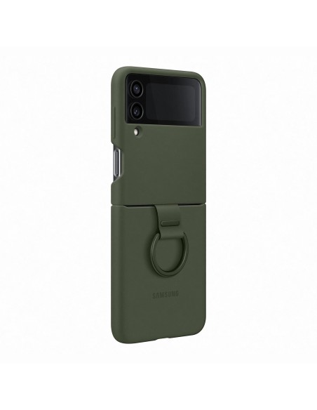 Samsung Silicone Cover with Ring per Galaxy Z Flip4 Khaki