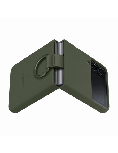 Samsung Silicone Cover with Ring per Galaxy Z Flip4 Khaki