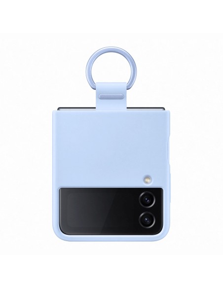 Samsung Silicone Cover with Ring per Galaxy Z Flip4, Azzurro artico