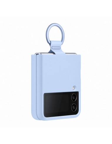 Samsung Silicone Cover with Ring per Galaxy Z Flip4, Azzurro artico