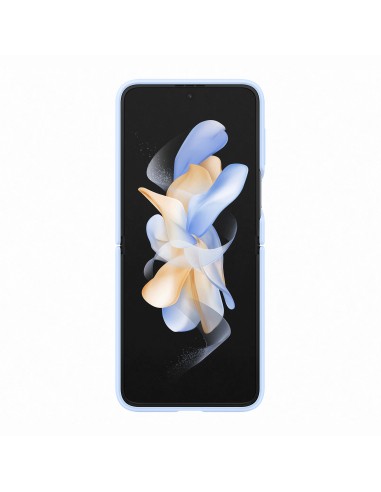 Samsung Silicone Cover with Ring per Galaxy Z Flip4, Azzurro artico