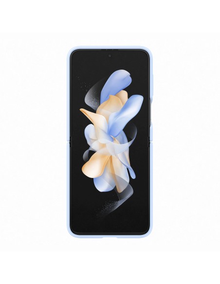 Samsung Silicone Cover with Ring per Galaxy Z Flip4, Azzurro artico