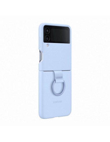 Samsung Silicone Cover with Ring per Galaxy Z Flip4, Azzurro artico
