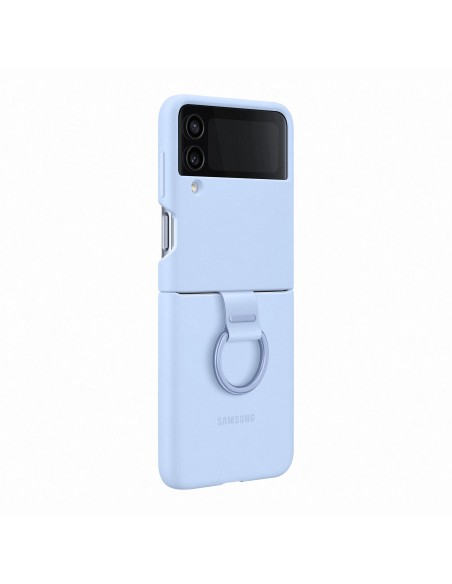 Samsung Silicone Cover with Ring per Galaxy Z Flip4, Azzurro artico