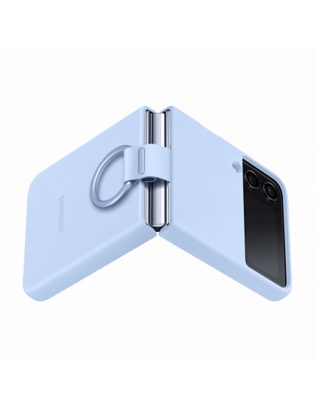 Samsung Silicone Cover with Ring per Galaxy Z Flip4, Azzurro artico