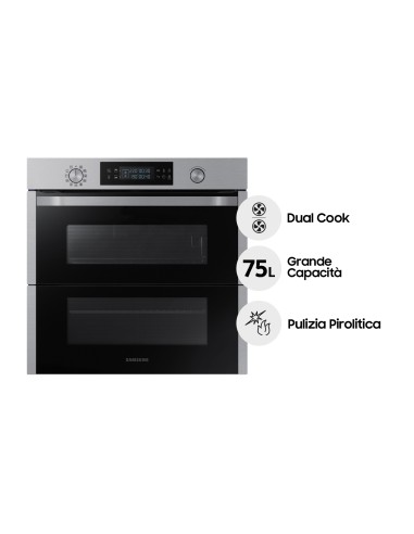 Samsung NV75N5671RS 75 L A+ Nero, Acciaio inossidabile