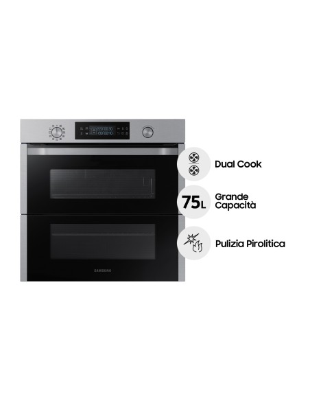Samsung NV75N5671RS 75 L A+ Nero, Acciaio inossidabile