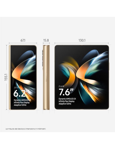 Samsung Galaxy Z Fold4 256GB Beige RAM 12GB Display 6,2" 7,6" Dynamic AMOLED 2X
