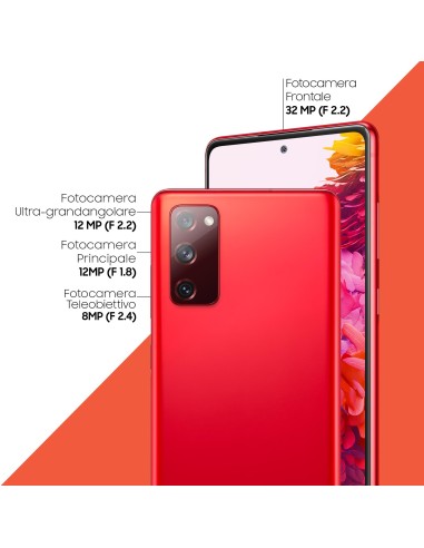 Samsung Galaxy S20 FE 4G, Processore Snapdragon 865, Display 6.5" Super AMOLED, 3 fotocamere posteriori, 128 GB Espandibili,