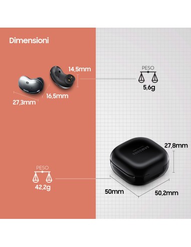 Samsung Galaxy Buds Live, Mystic Black Auricolare True Wireless Stereo (TWS) In-ear Musica e Chiamate Bluetooth Nero