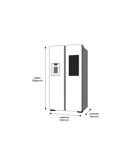 Samsung RS6HA8891B1 frigorifero side-by-side Libera installazione 614 L E Nero