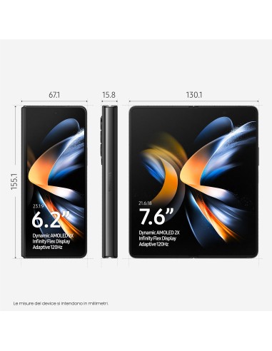 Samsung Galaxy Z Fold4 512GB Phantom Black RAM 12GB Display 6,2" 7,6" Dynamic AMOLED 2X
