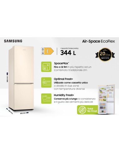 Samsung RB34T603EEL frigorifero con congelatore Libera installazione 340 L E Beige