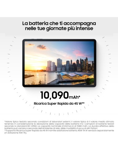 Samsung Galaxy Tab S7 FE Tablet Android 12,4 Pollici Wifi RAM 4 GB 64 GB Tablet Android 11 Black