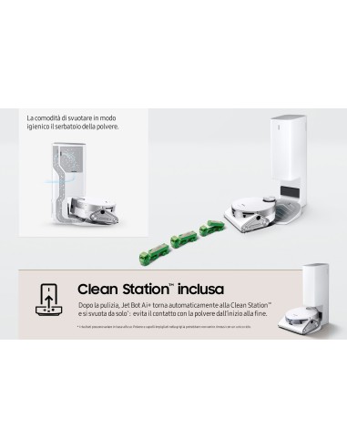 Samsung Jet Bot AI+ aspirapolvere robot 0,2 L Senza sacchetto Argento, Bianco