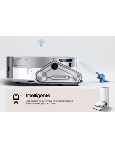 Samsung Jet Bot AI+ aspirapolvere robot 0,2 L Senza sacchetto Argento, Bianco