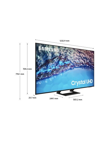 Samsung Series 8 TV Crystal UHD 4K 55” UE55BU8570 Smart TV Wi-Fi Black 2022, Ultra sottile, Colori reali, Gaming mode, Suono