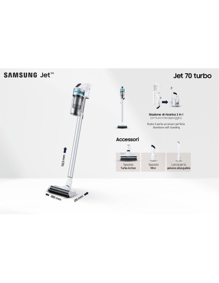 Samsung Scopa Elettrica Ricaricabile JetTM 70 Turbo VS15T7031R1 ET
