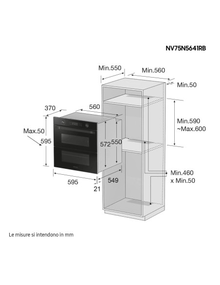 Samsung NV75N5641RB 75 L A+ Nero