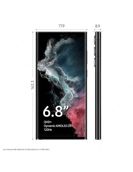 Samsung Galaxy S22 Ultra 5G Display 6.8'' Dynamic AMOLED 2X, 5 fotocamere, RAM 8 GB, 128 GB, 5.000mAh, Phantom Black