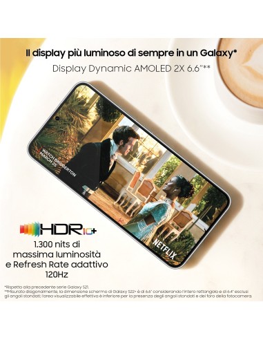Samsung Galaxy S22+ 5G Display 6.6'' Dynamic AMOLED 2X, 4 fotocamere, RAM 8 GB, 128 GB, 4.500mAh, Phantom White