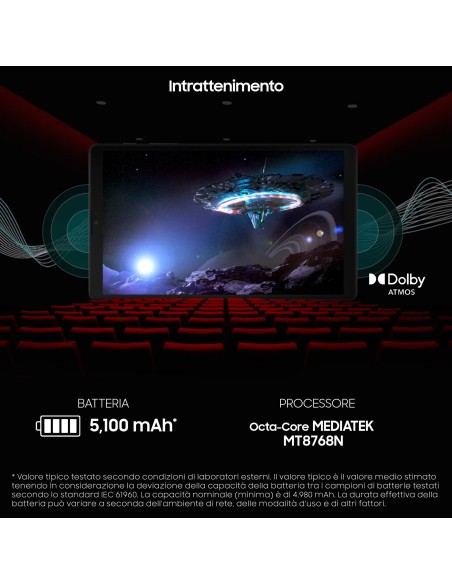 Samsung Galaxy Tab A7 Lite SM-T220 32 GB 22,1 cm (8.7") Mediatek 3 GB Wi-Fi 5 (802.11ac) Android 11 Grigio