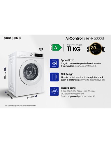 Samsung Lavatrice Ai Control 11Kg WW11BB504DTW