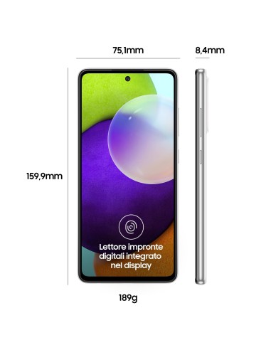 Samsung Galaxy A52 4G A52 128 GB Display 6.5” FHD+ Super AMOLED Awesome White