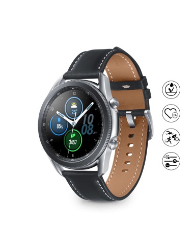 Samsung Galaxy Watch3 Smartwatch Bluetooth, cassa 45mm acciaio, cinturino pelle, Saturimetro, Rilevamento cadute, Monitoraggio