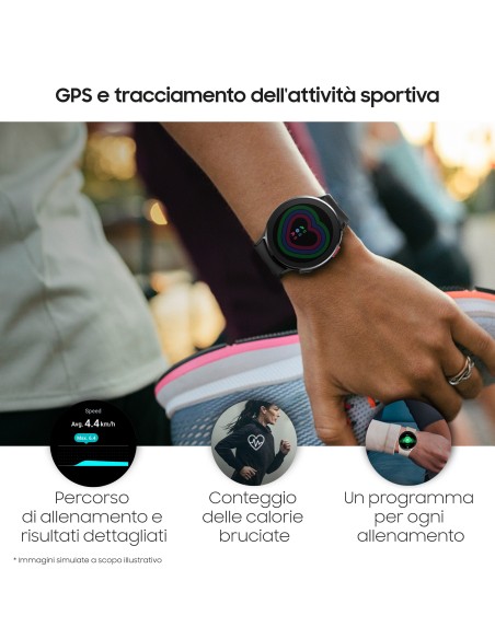 Samsung Galaxy Watch4 44mm Smartwatch Ghiera Touch Alluminio Memoria 16GB Silver