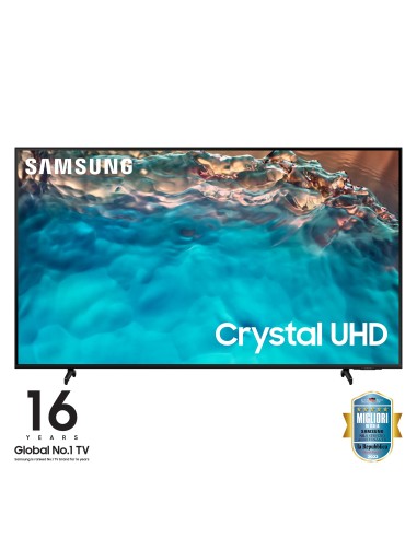 Samsung Series 8 TV Crystal UHD 4K 65” UE65BU8070 Smart TV Wi-Fi Black 2022, Processore Crystal 4K, HDR, Colori reali, Suono