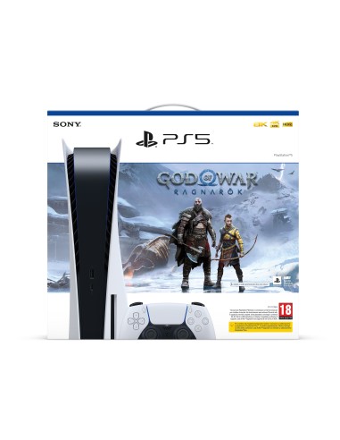 Sony PlayStation 5 Standard + God of War Ragnarök 825 GB Wi-Fi Nero, Bianco