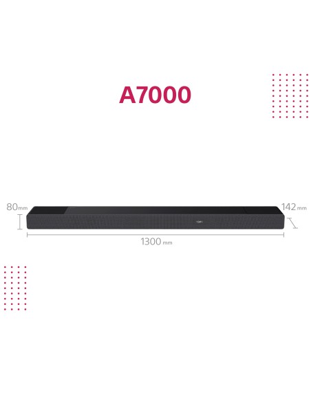 Sony HT-A7000 Soundbar 7.1.2 Canali con con tecnologia Vertical Surround Engine, Bluetooth, Nero