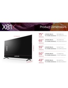 Sony BRAVIA, KD-65X81K, Smart Google TV, 65”, LED, 4K UHD, HDR, Perfect for Playstation, con BRAVIA CORE 2