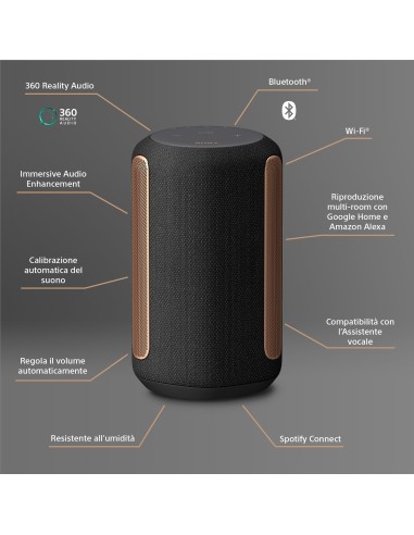Sony SRS-RA3000 - Home Speaker wireless con Immersive Audio Enhancement, 360 Reality Audio e riproduzione multi-room,