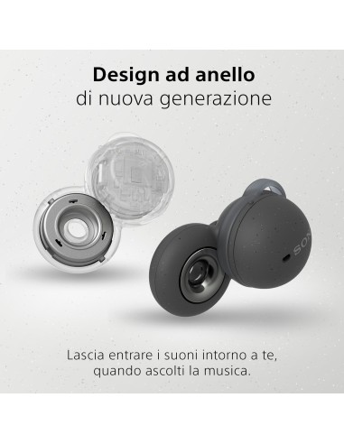 Sony Cuffie LinkBuds True Wireless - Connessione Bluetooth® multipoint* - Batteria fino a 17,5h - Ottimizzate per Alexa e
