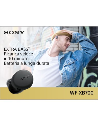 Sony WF-XB700 Auricolare True Wireless Stereo (TWS) In-ear Musica e Chiamate Bluetooth Nero