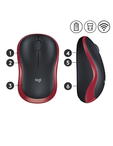 Logitech M185 mouse Ambidestro RF Wireless Ottico 1000 DPI