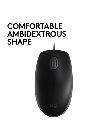 Logitech B110 Silent mouse Ambidestro USB tipo A Ottico 1000 DPI