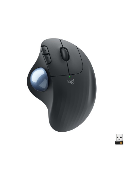Logitech ERGO M575 Mouse Trackball Wireless - Facile controllo con il pollice, Tracciamento fluido, Design ergonomico e