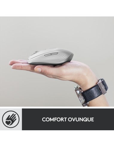 Logitech MX Anywhere 3 Mouse Compatto Performante – Wireless, Scroller Elettromagnetico, Ergonomico, Sensore 4000 DPI, Pulsanti