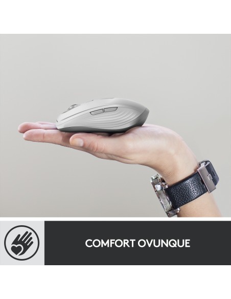 Logitech MX Anywhere 3 Mouse Compatto Performante – Wireless, Scroller Elettromagnetico, Ergonomico, Sensore 4000 DPI, Pulsanti
