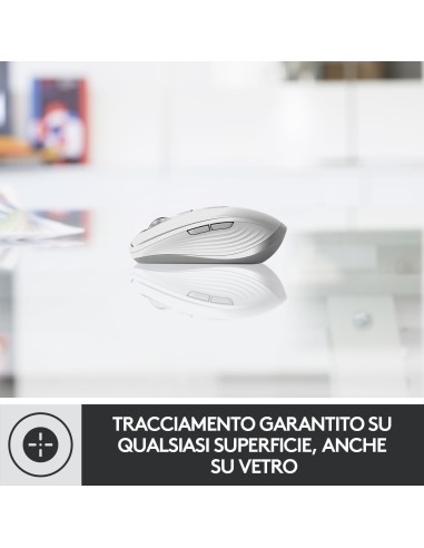 Logitech MX Anywhere 3 Mouse Compatto Performante – Wireless, Scroller Elettromagnetico, Ergonomico, Sensore 4000 DPI, Pulsanti