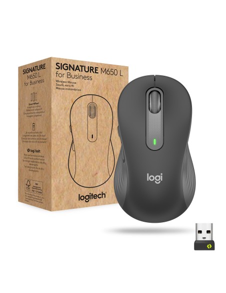 Logitech Signature M650 for Business mouse Mano destra RF senza fili + Bluetooth Ottico 4000 DPI