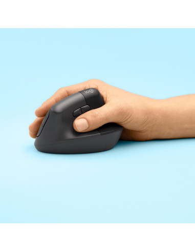 Logitech Lift Mouse Ergonomico Verticale, Senza Fili, Ricevitore Bluetooth o Logi Bolt USB, Clic Silenziosi, 4 Tasti,