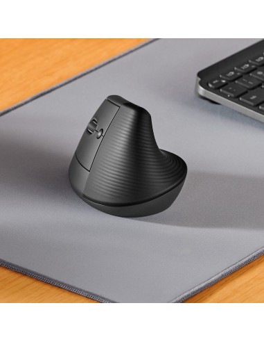 Logitech Lift Left Mouse Ergonomico Verticale, per Mancini, Senza Fili, Bluetooth o Logi Bolt USB, Clic Silenziosi, 4 Tasti,