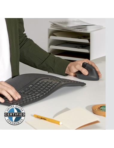 Logitech Lift for Business mouse Mancino RF senza fili + Bluetooth Ottico 4000 DPI