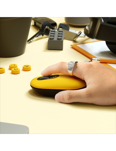 Logitech POP Mouse Wireless con Emoji personalizzabili, Tecnologia SilentTouch, Precisione e Velocità, Design Compatto,