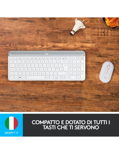 Logitech MK470 Kit Mouse e Tastiera, Layout Italiano Qwerty
